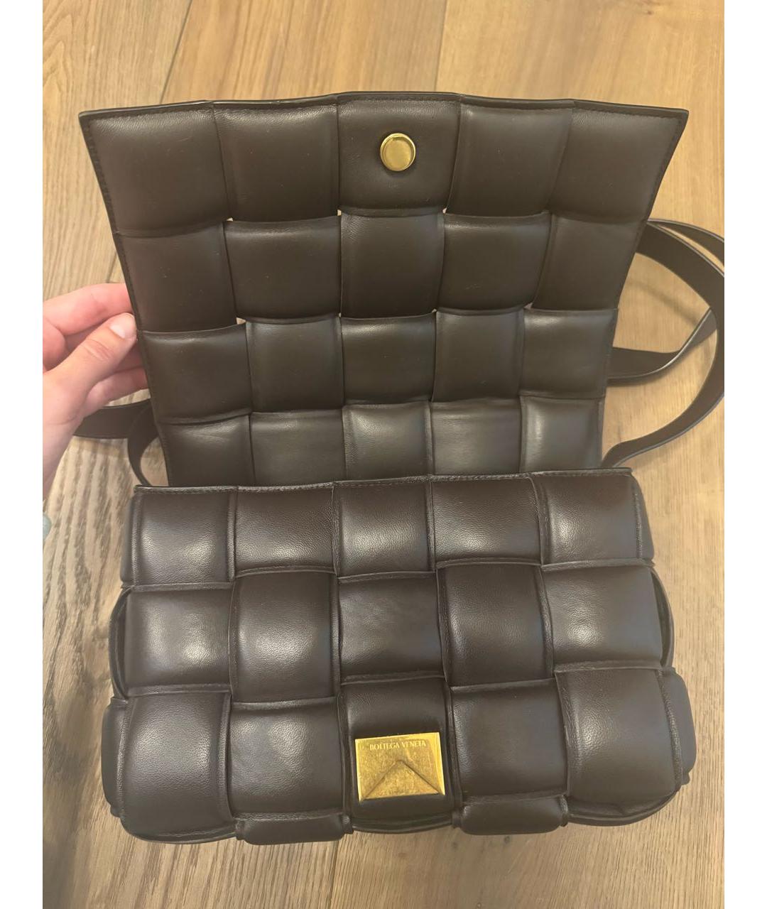 BOTTEGA VENETA Коричневая кожаная сумка через плечо, фото 3