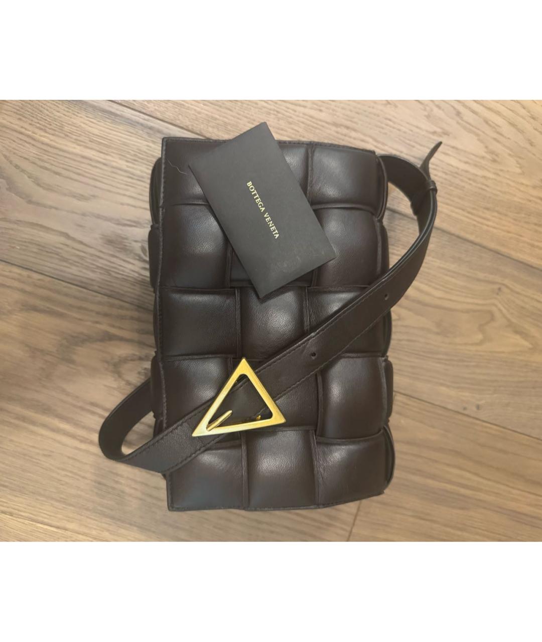 BOTTEGA VENETA Коричневая кожаная сумка через плечо, фото 5