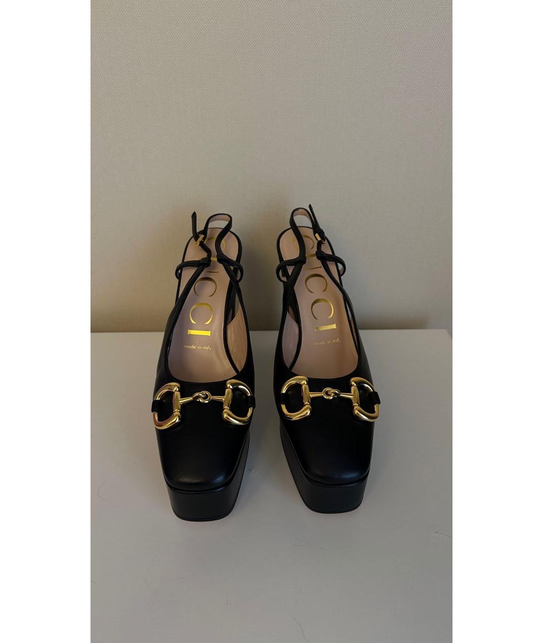 GUCCI Черные кожаные туфли, фото 8