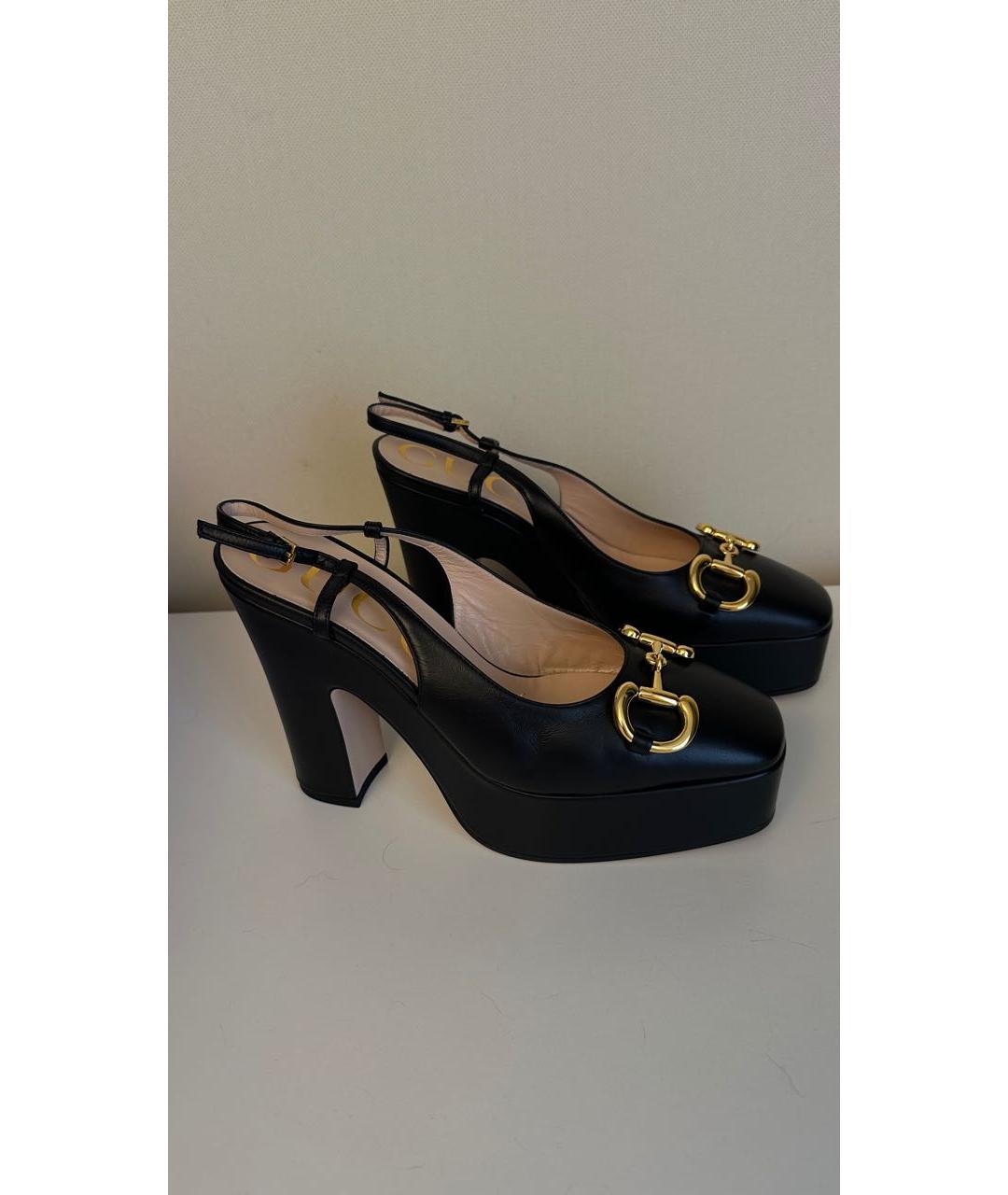 GUCCI Черные кожаные туфли, фото 6