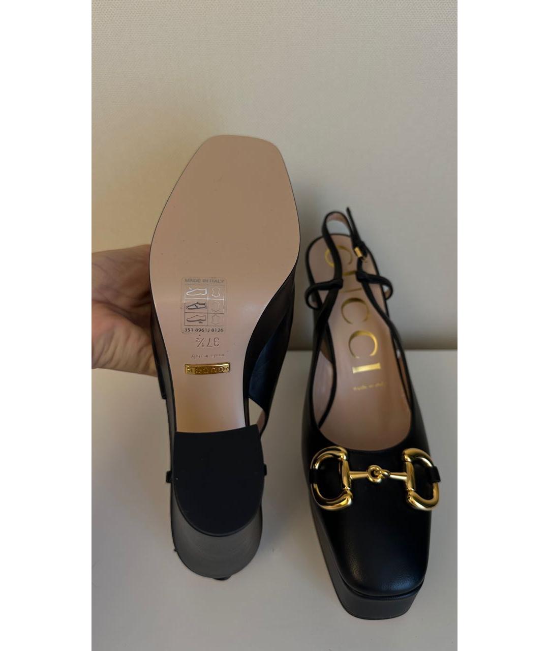 GUCCI Черные кожаные туфли, фото 7