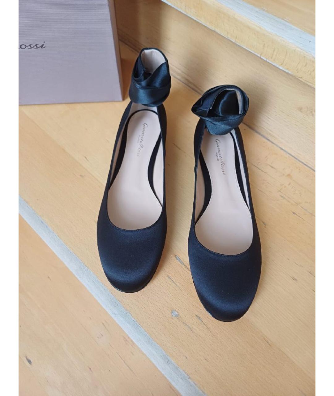 GIANVITO ROSSI Черные текстильные балетки, фото 3