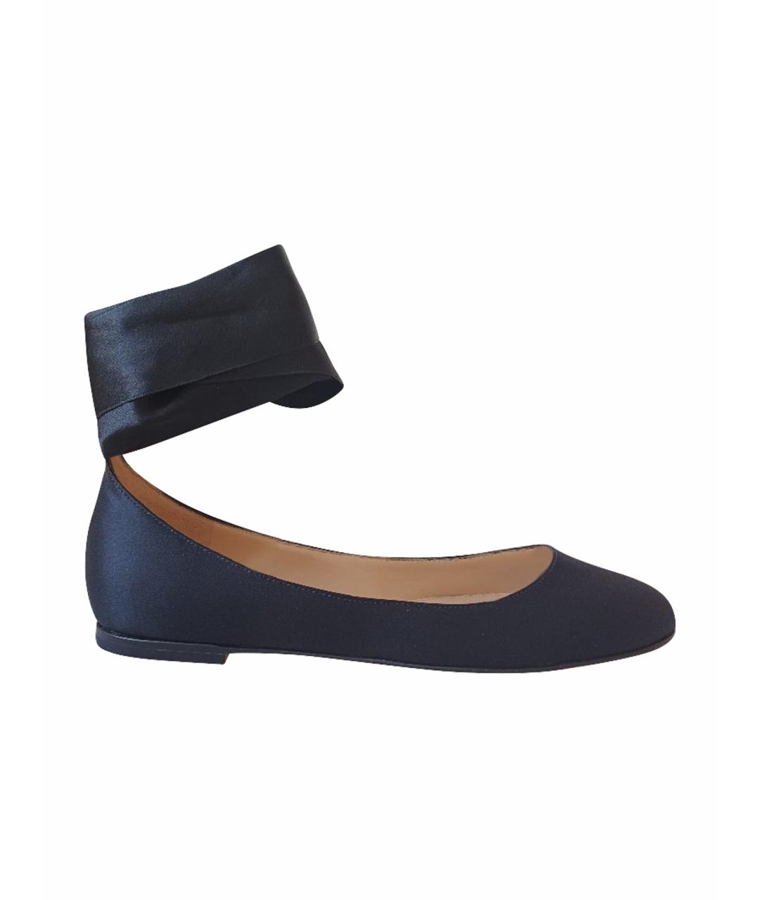 GIANVITO ROSSI Черные текстильные балетки, фото 1