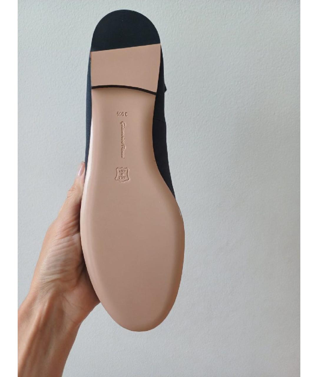 GIANVITO ROSSI Черные текстильные балетки, фото 6