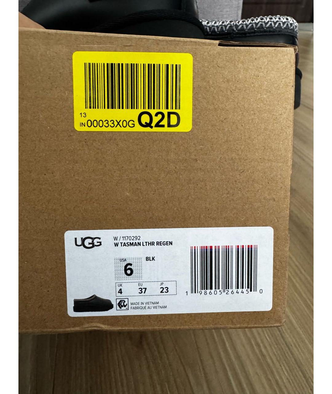 UGG AUSTRALIA Черные кожаные ботинки, фото 7