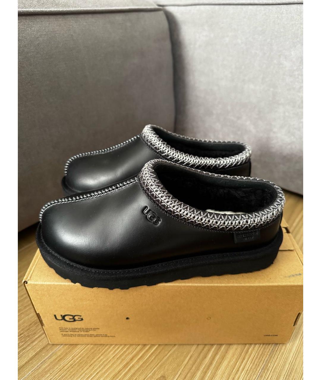 UGG AUSTRALIA Черные кожаные ботинки, фото 9