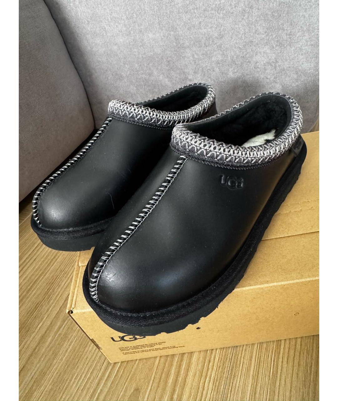 UGG AUSTRALIA Черные кожаные ботинки, фото 3