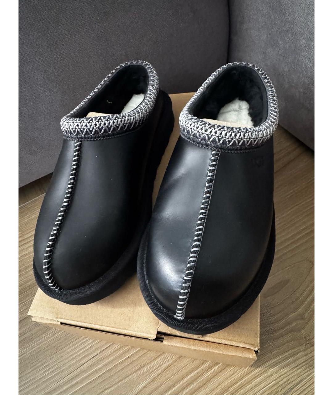 UGG AUSTRALIA Черные кожаные ботинки, фото 2
