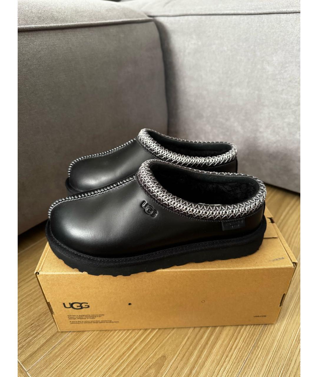 UGG AUSTRALIA Черные кожаные ботинки, фото 6