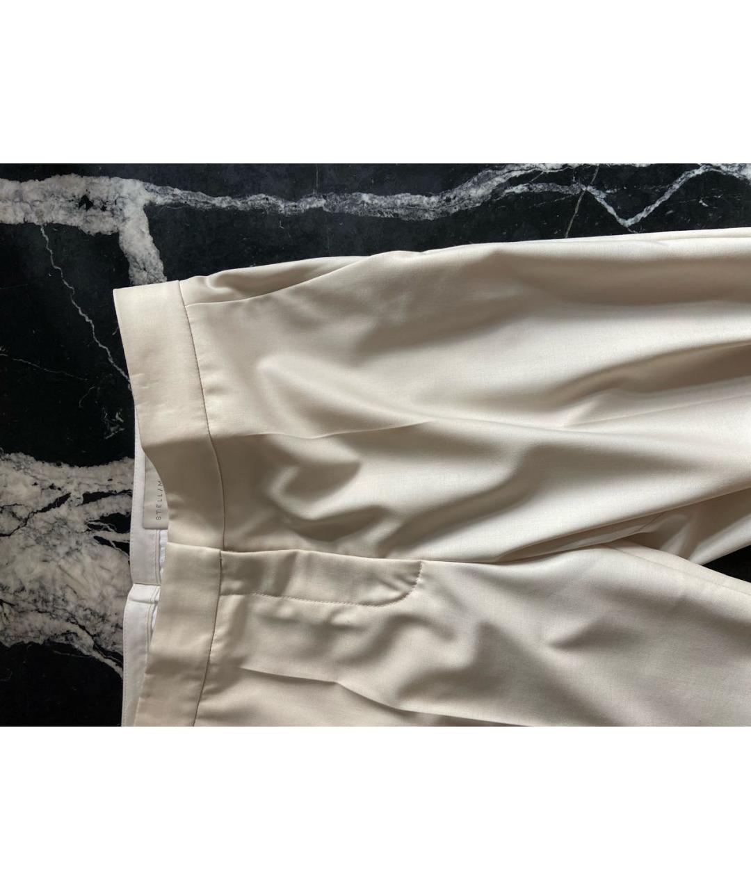 STELLA MCCARTNEY Бежевые шерстяные прямые брюки, фото 4