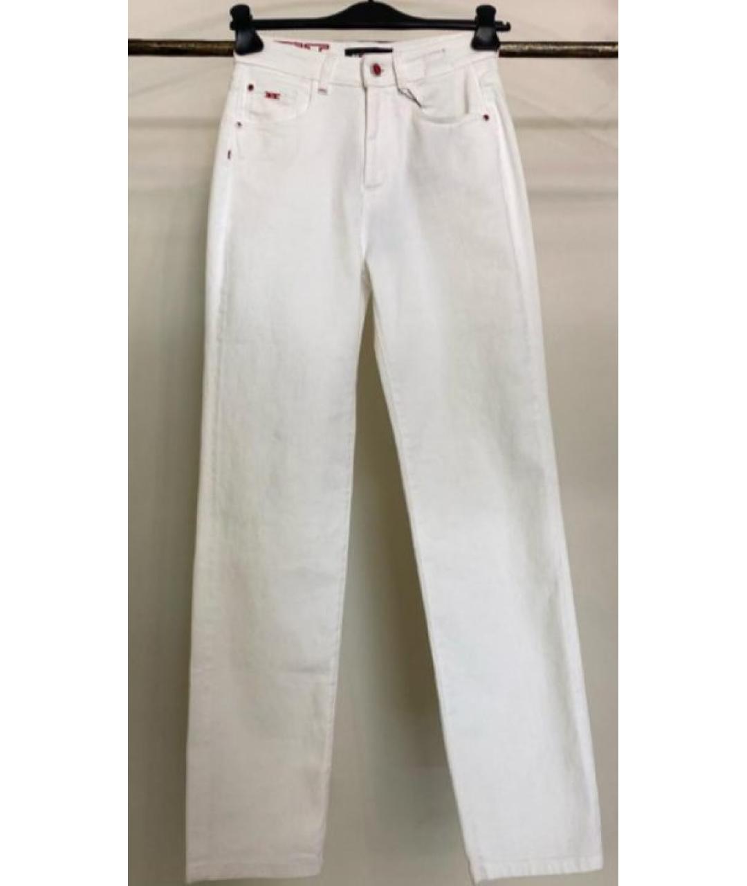 KITON Белые хлопковые прямые джинсы, фото 5