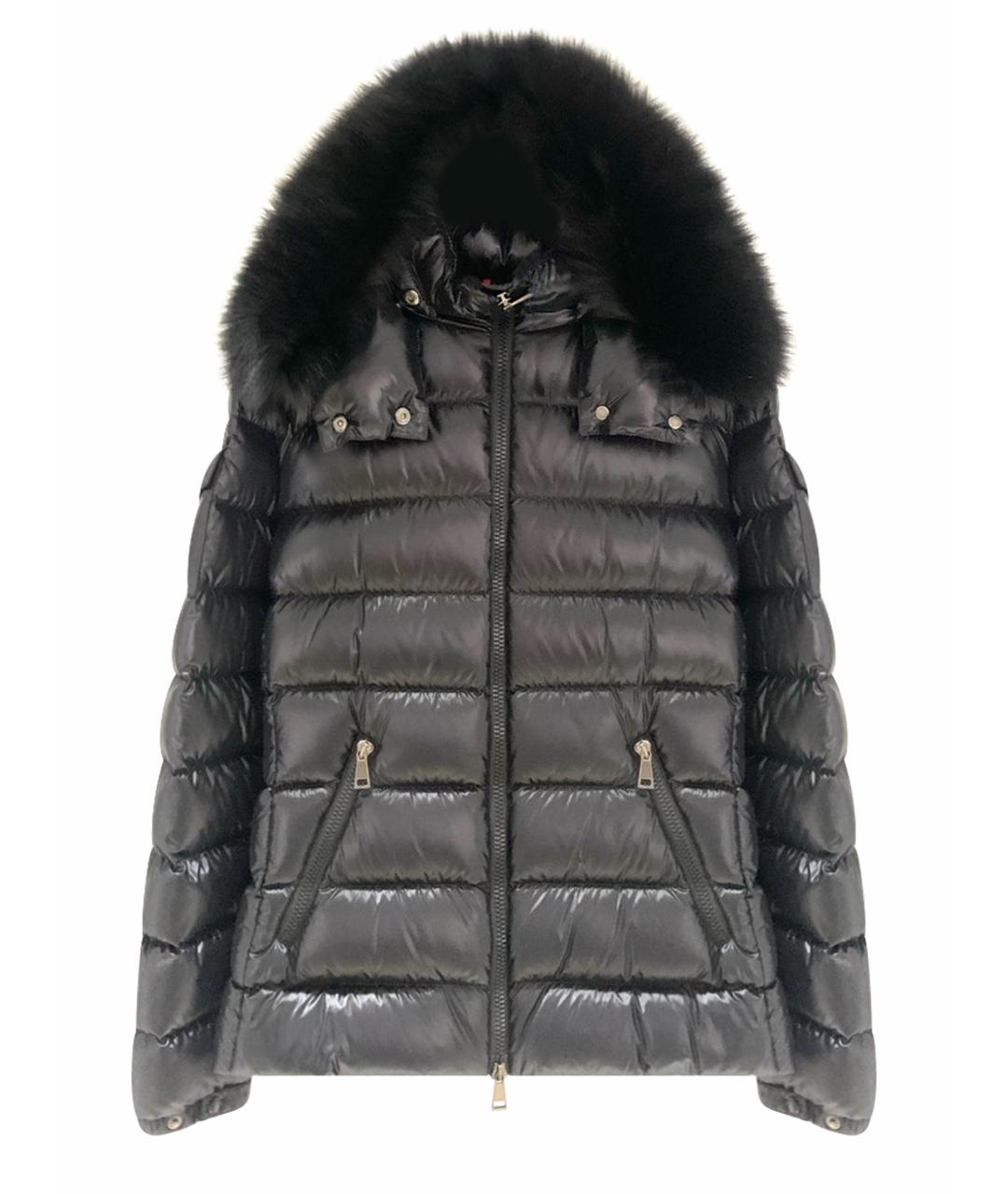 MONCLER Черный полиамидовый пуховик, фото 1