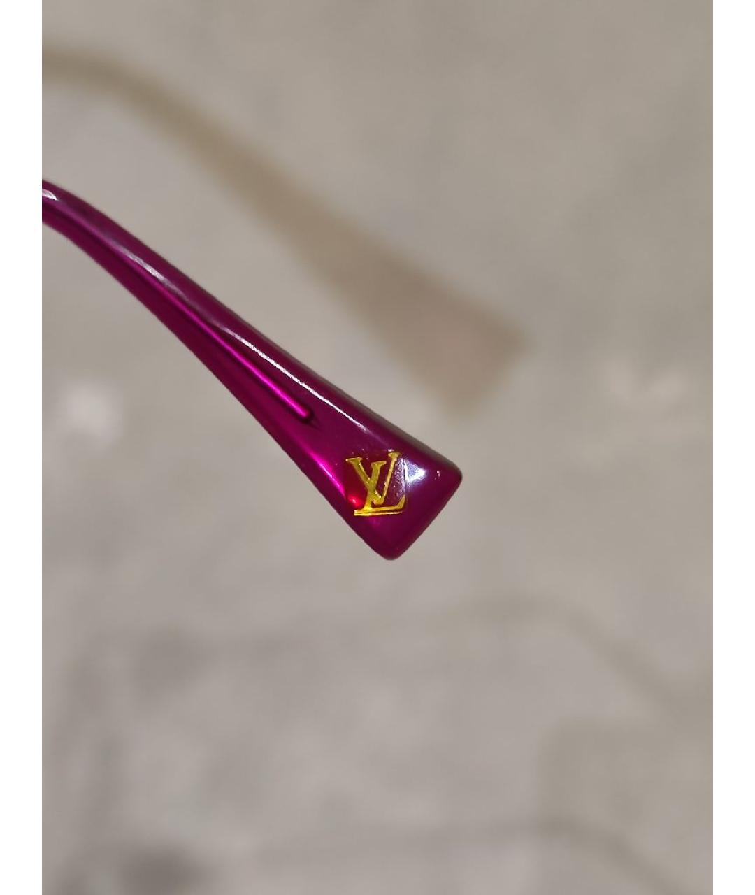 LOUIS VUITTON Розовые металлические солнцезащитные очки, фото 8
