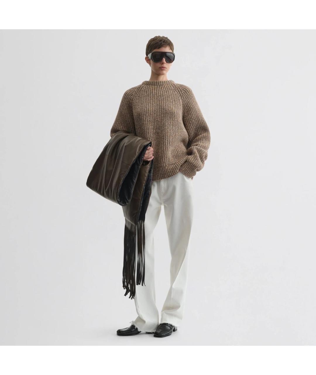 PHOEBE PHILO Коричневый шерстяной джемпер / свитер, фото 4