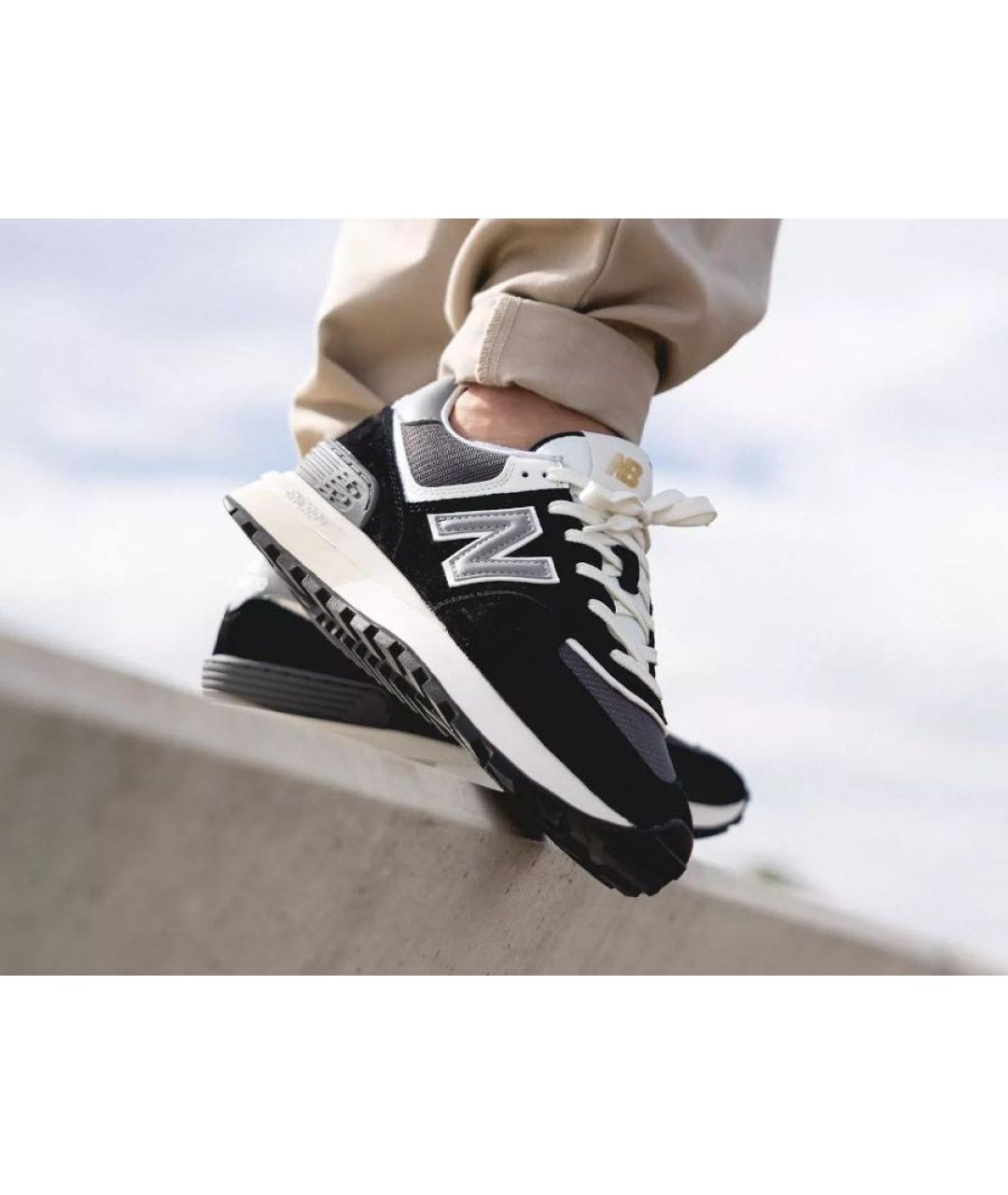NEW BALANCE Черные замшевые низкие кроссовки / кеды, фото 8