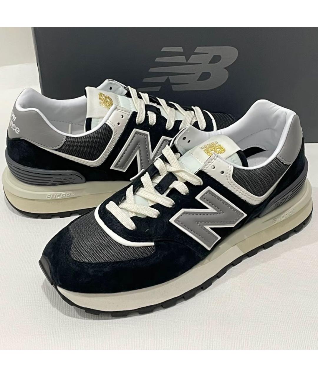 NEW BALANCE Черные замшевые низкие кроссовки / кеды, фото 5