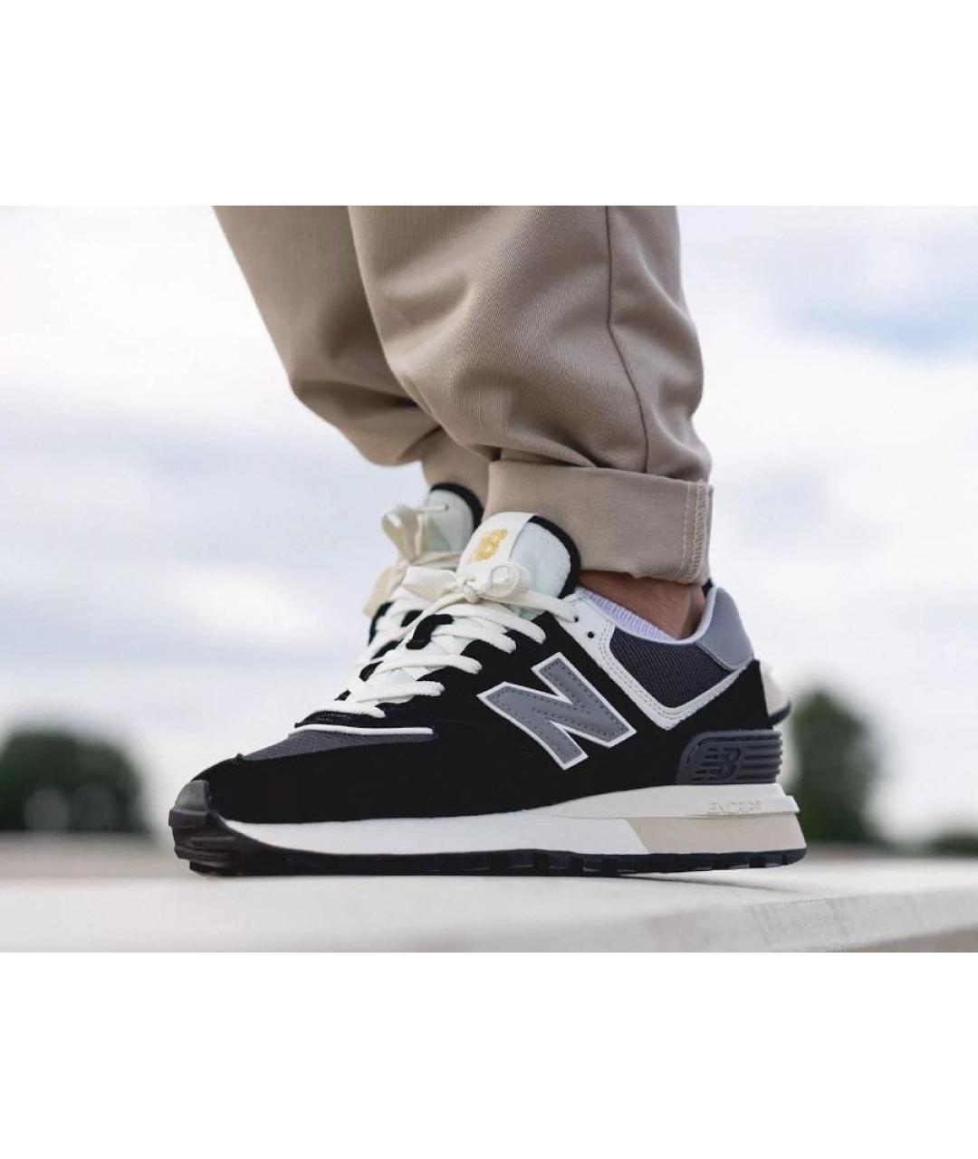 NEW BALANCE Черные замшевые низкие кроссовки / кеды, фото 7