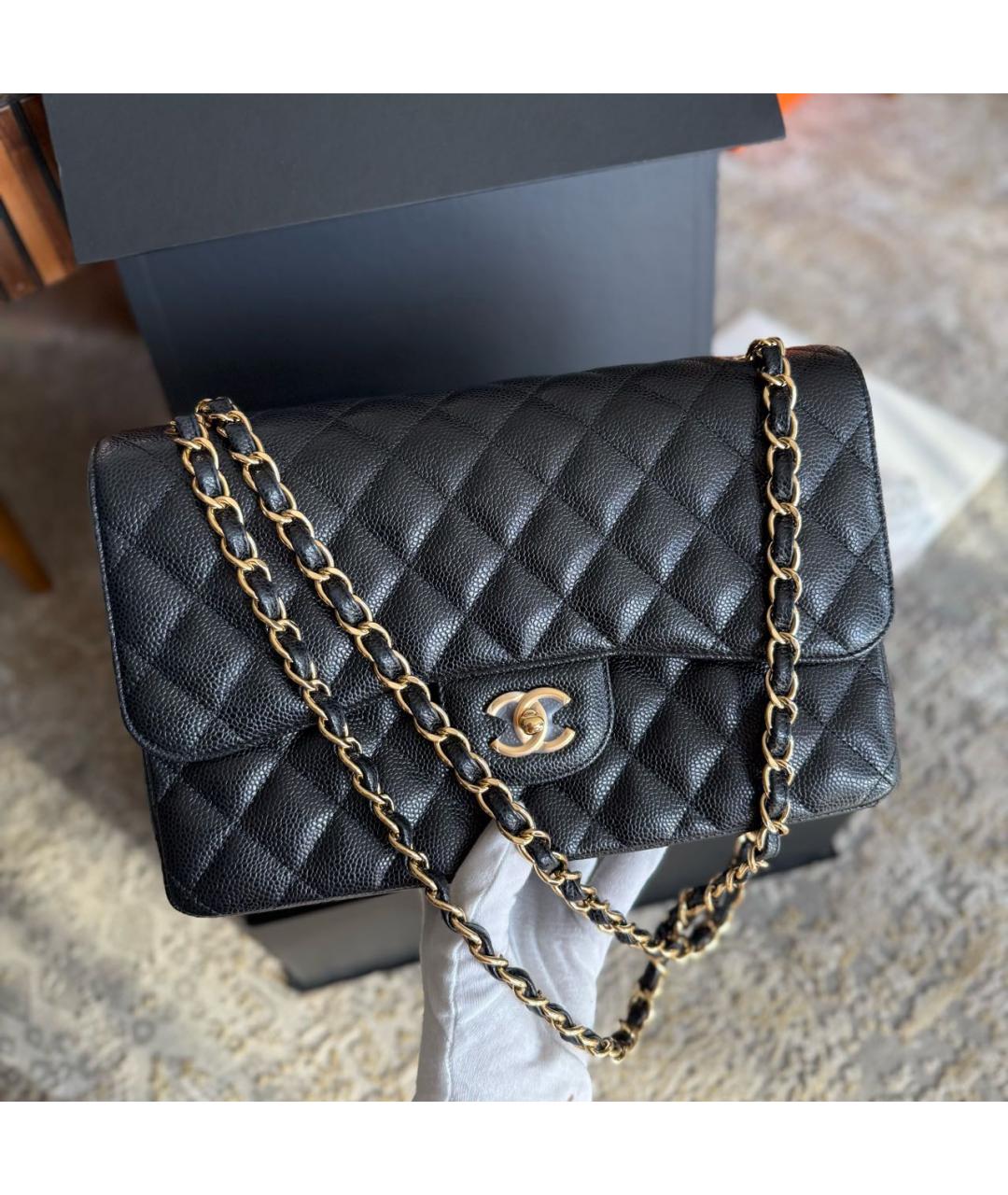 CHANEL Черная кожаная сумка через плечо, фото 6