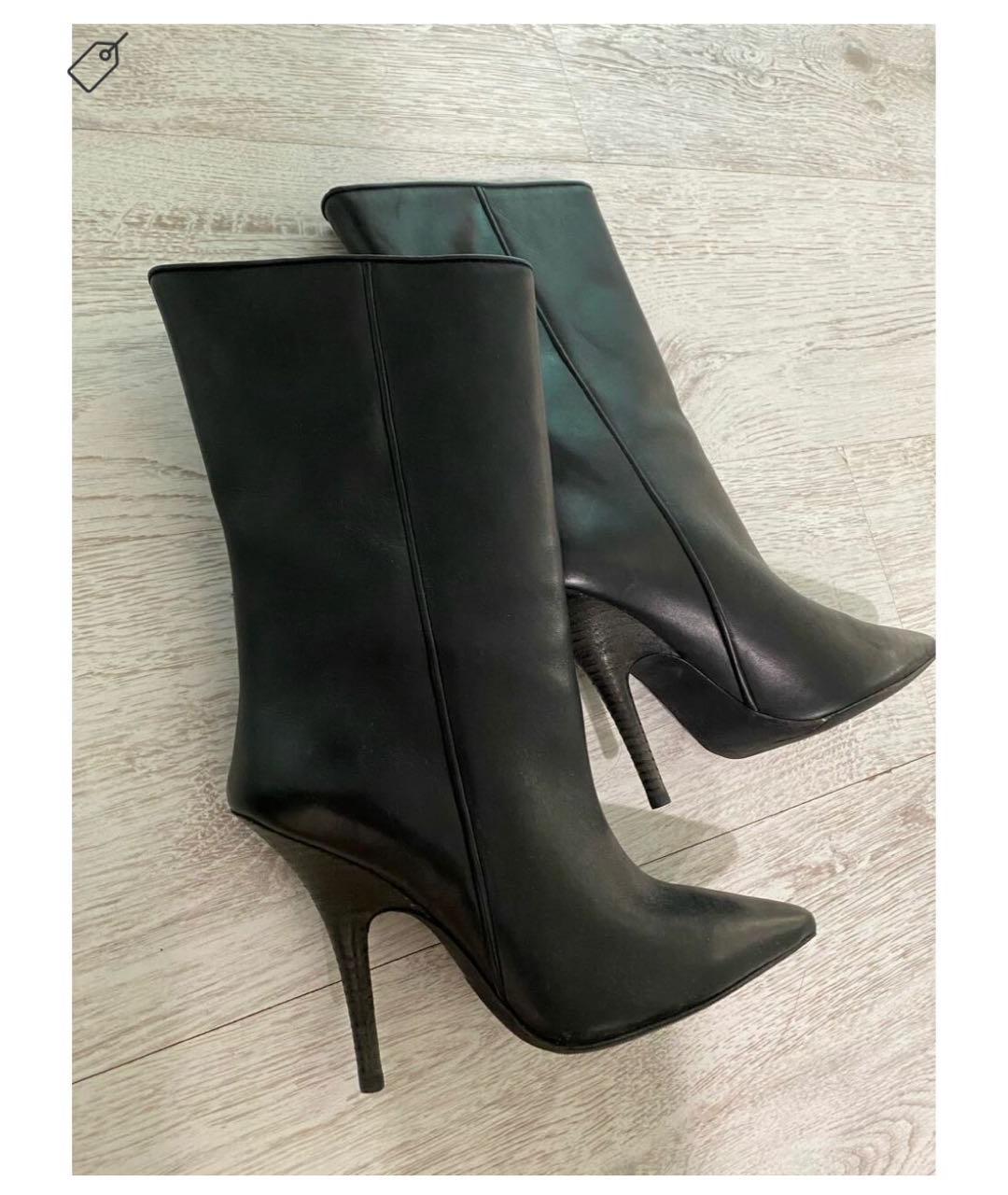 YEEZY Черные кожаные полусапоги, фото 2