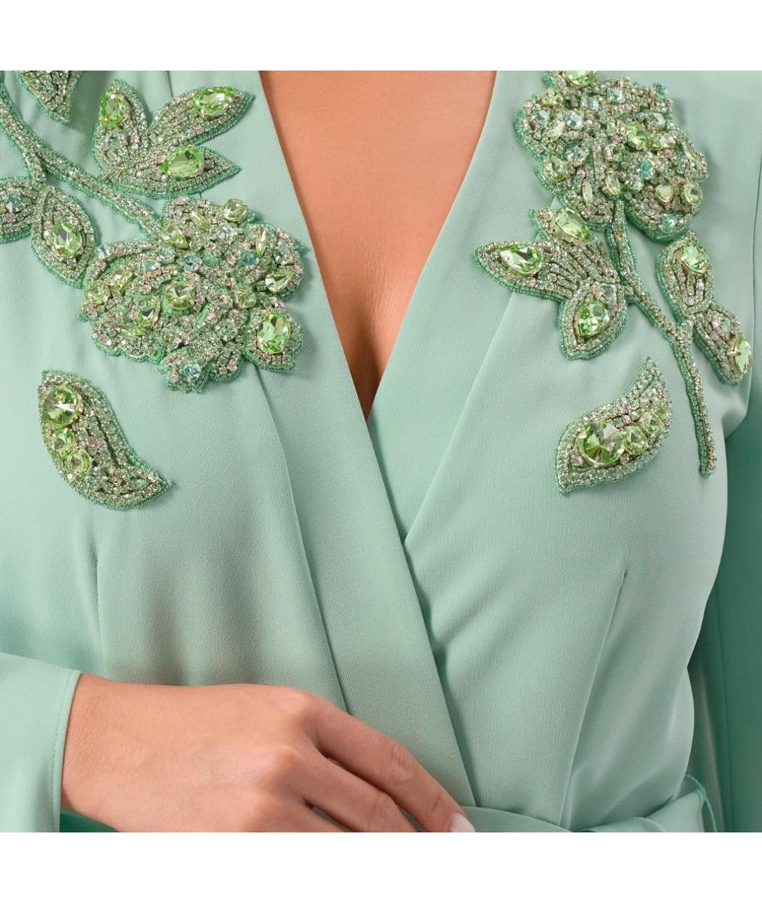 ZUHAIR MURAD Бирюзовое полиэстеровое вечернее платье, фото 3