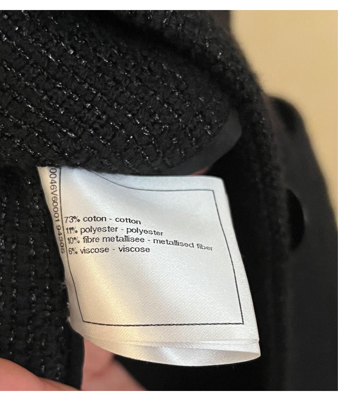 CHANEL Черный хлопковый жакет/пиджак, фото 4
