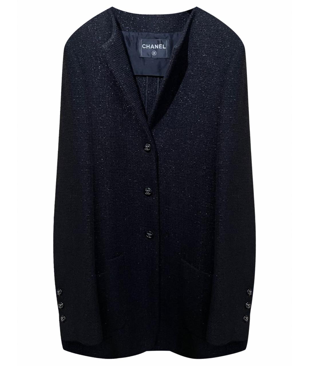 CHANEL Черный хлопковый жакет/пиджак, фото 1