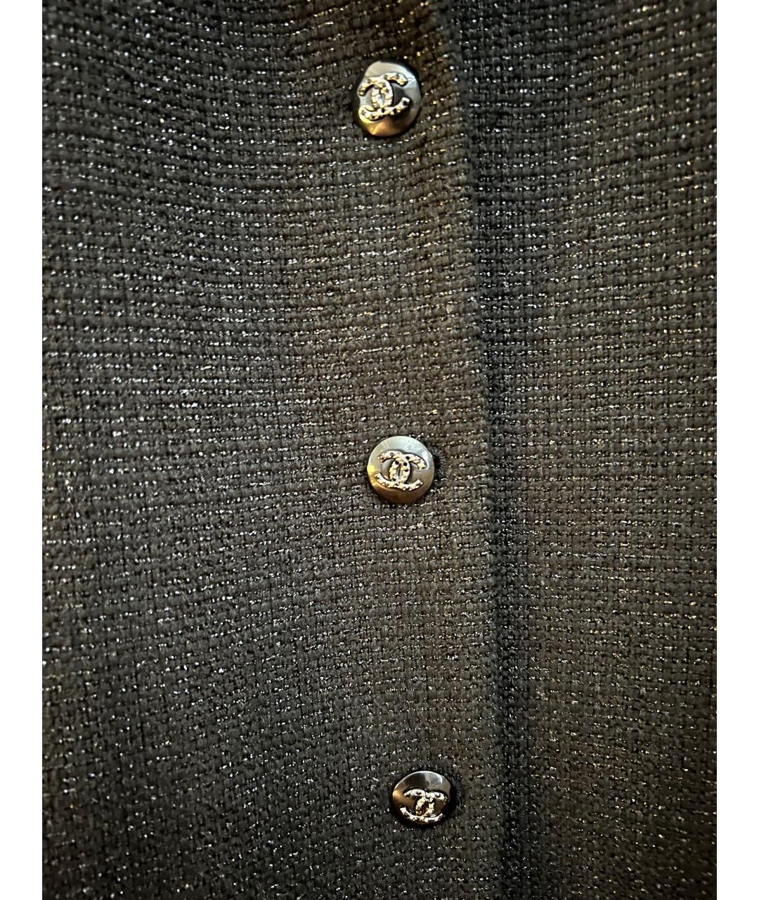 CHANEL Черный хлопковый жакет/пиджак, фото 3