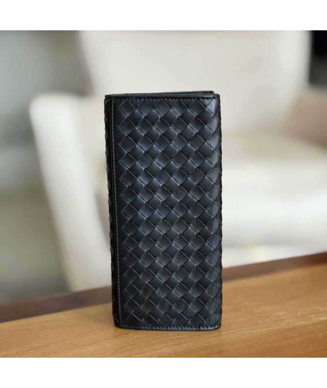 BOTTEGA VENETA Черный кожаный кошелек, фото 2