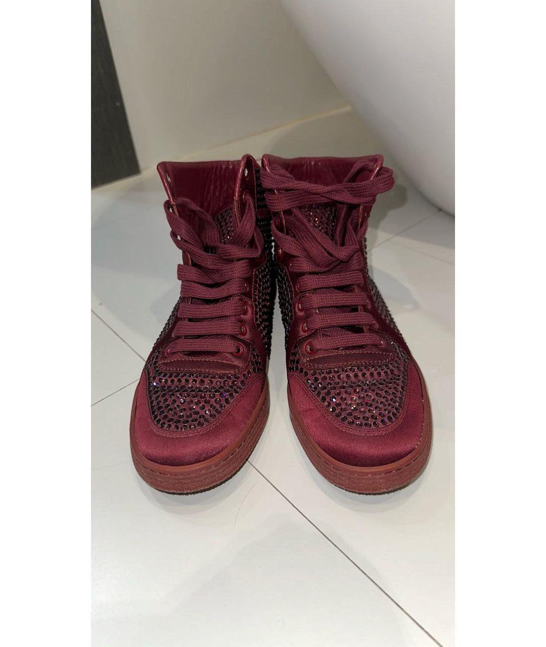 GUCCI Бордовые кеды, фото 2