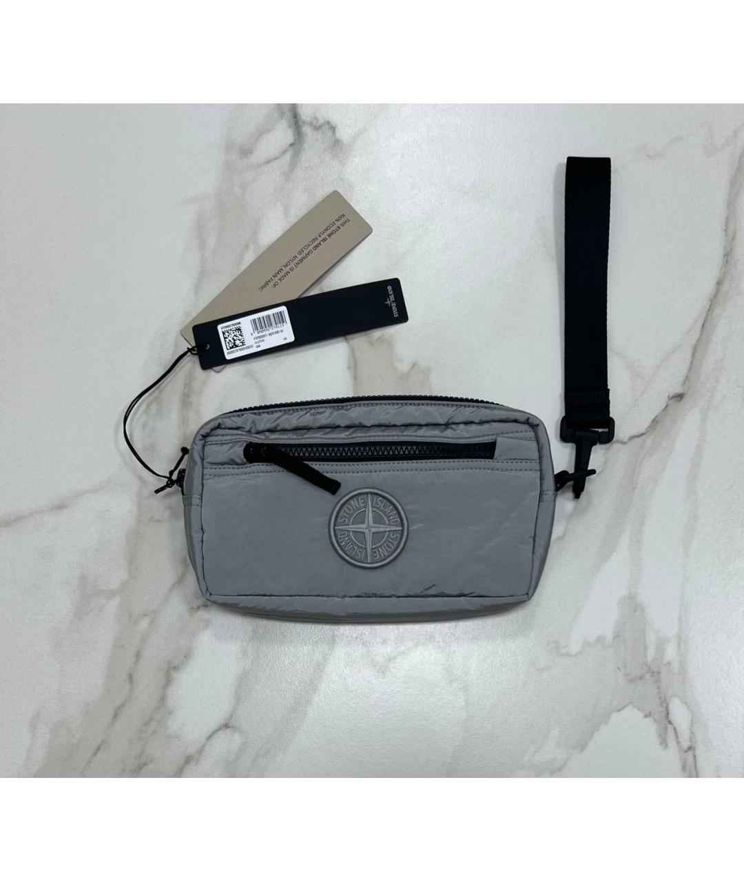 STONE ISLAND Серая поясная сумка, фото 7