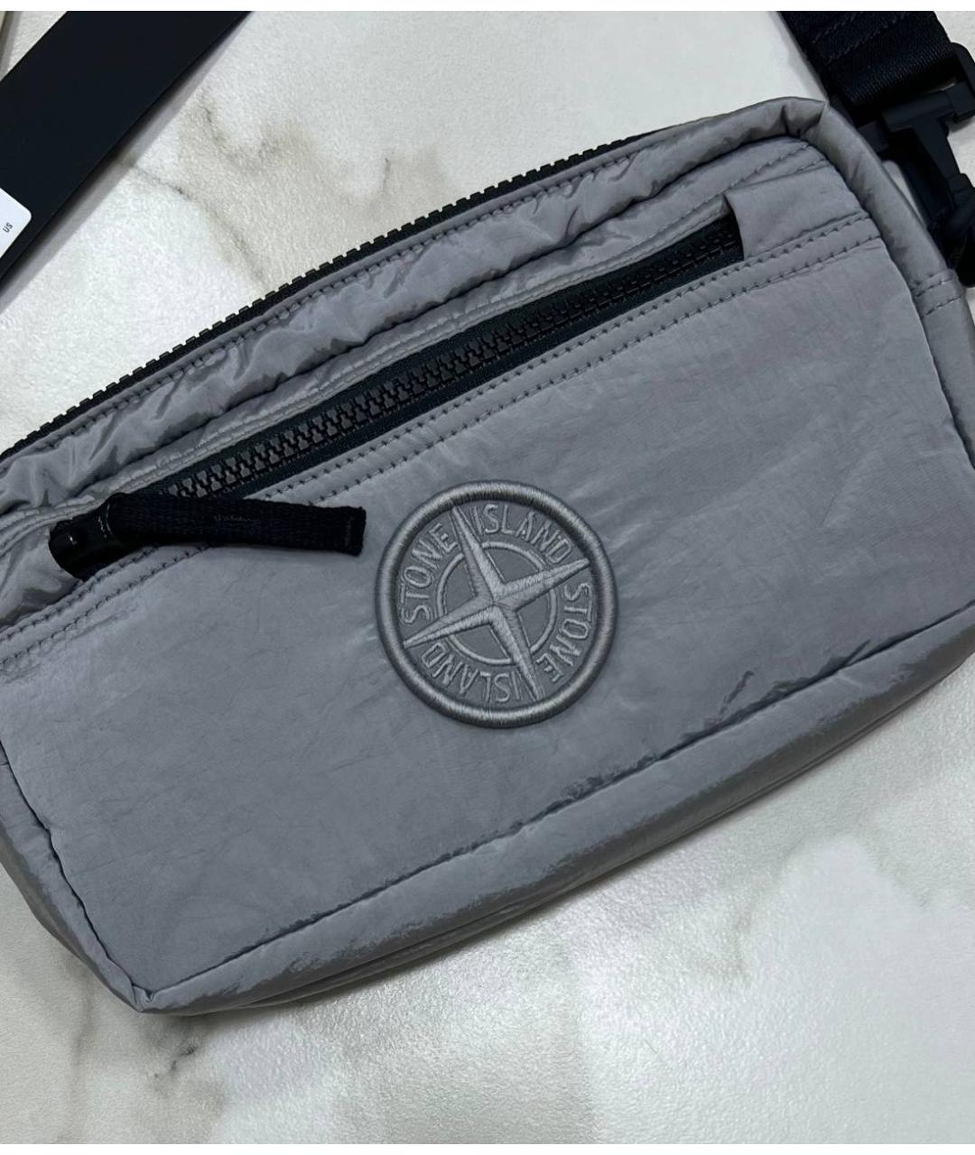 STONE ISLAND Серая поясная сумка, фото 2