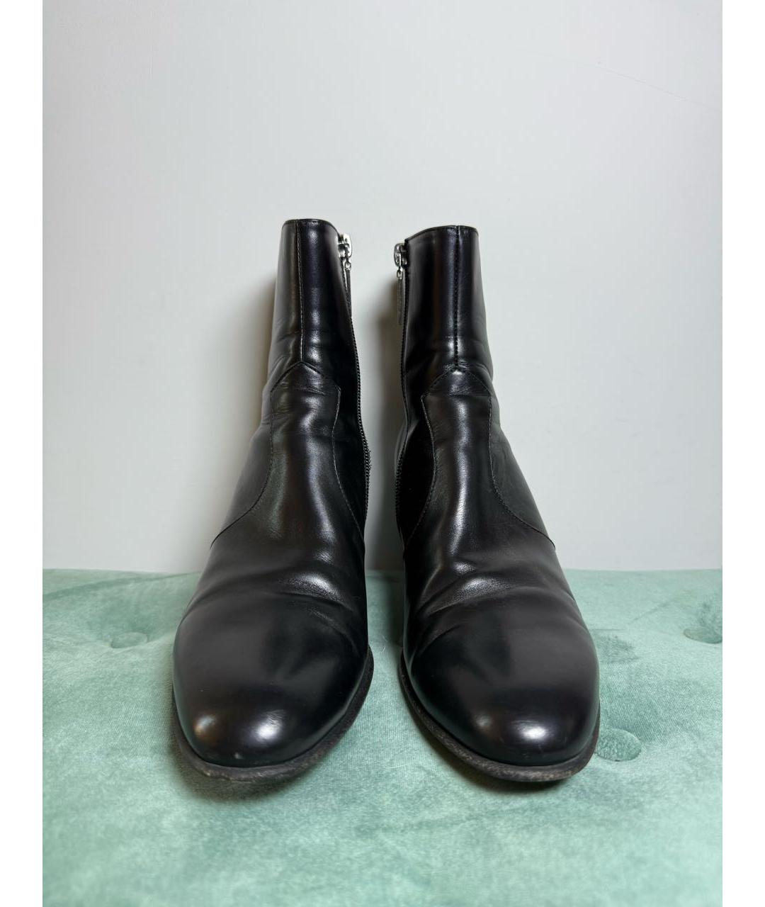 SAINT LAURENT Черные кожаные ботильоны, фото 2