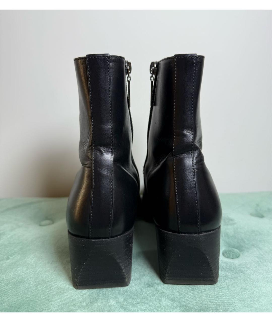 SAINT LAURENT Черные кожаные ботильоны, фото 4