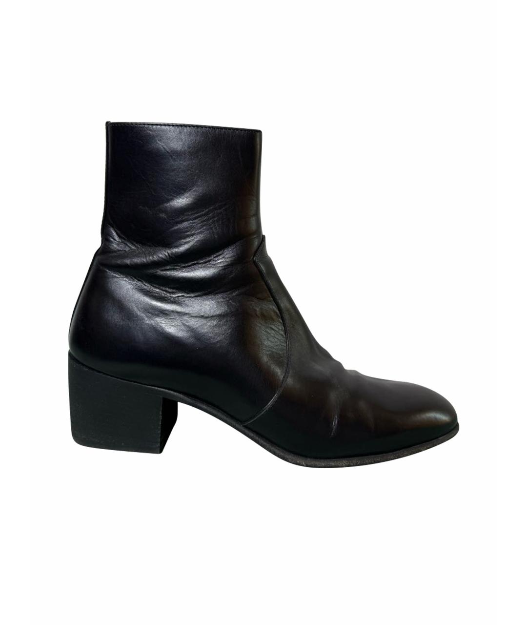 SAINT LAURENT Черные кожаные ботильоны, фото 1