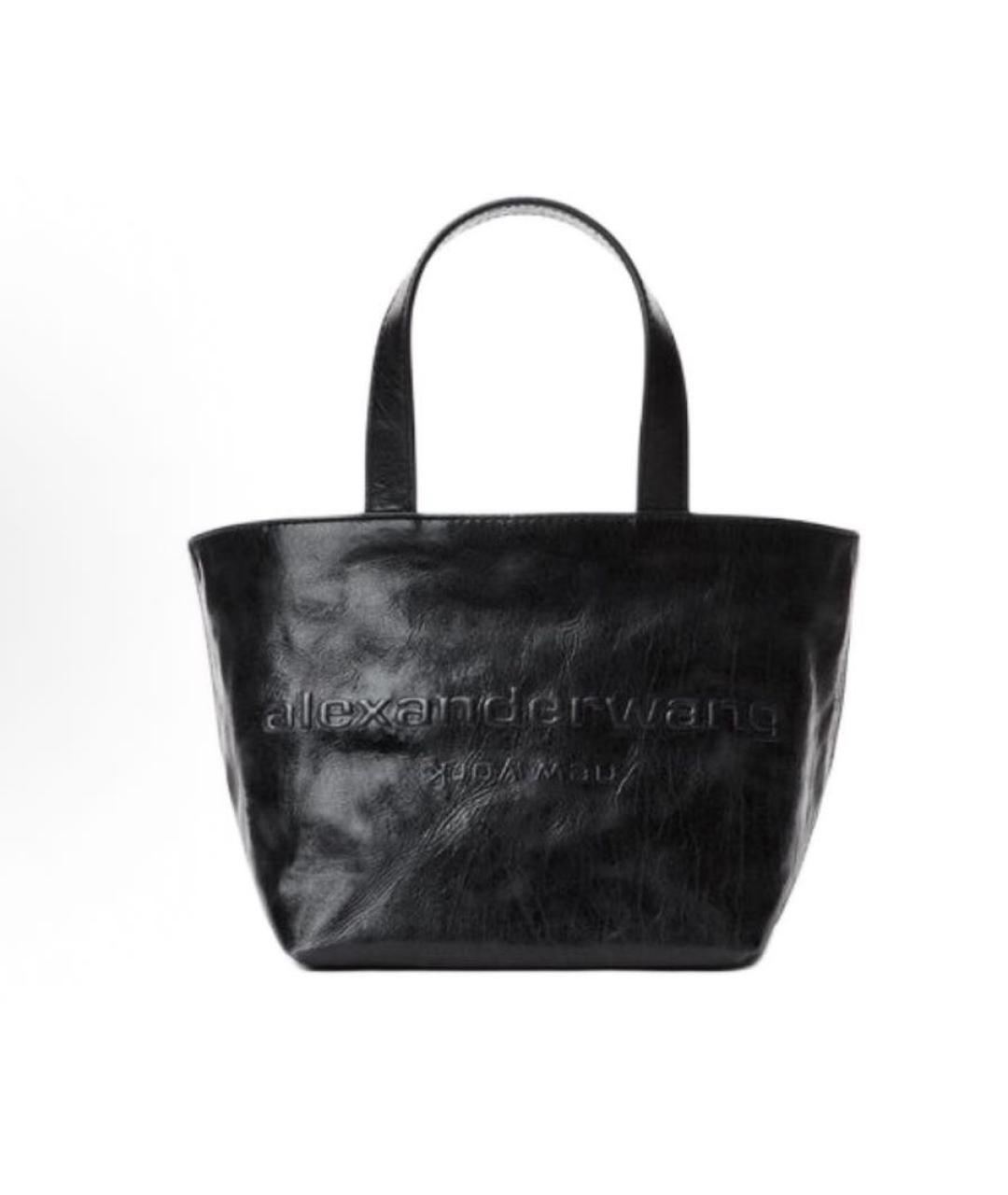 ALEXANDER WANG Черная сумка тоут из лакированной кожи, фото 1