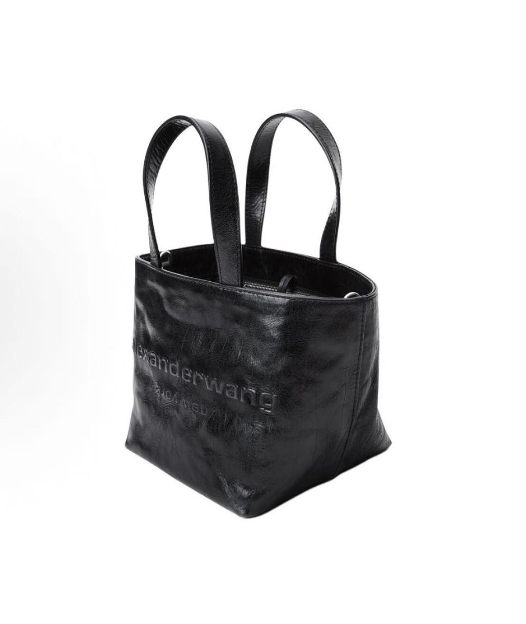 ALEXANDER WANG Черная сумка тоут из лакированной кожи, фото 2