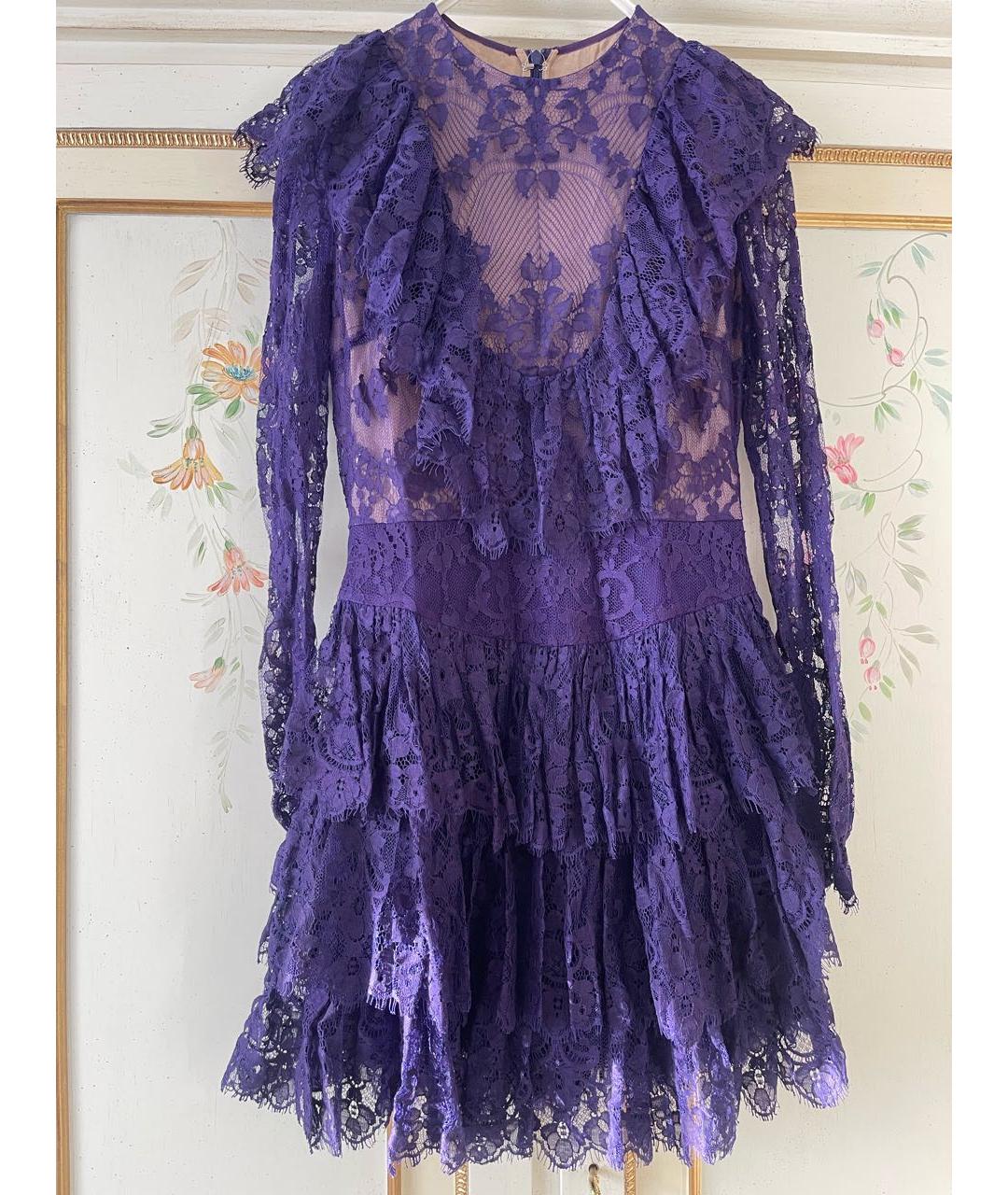 ELIE SAAB Фиолетовое кружевное вечернее платье, фото 7