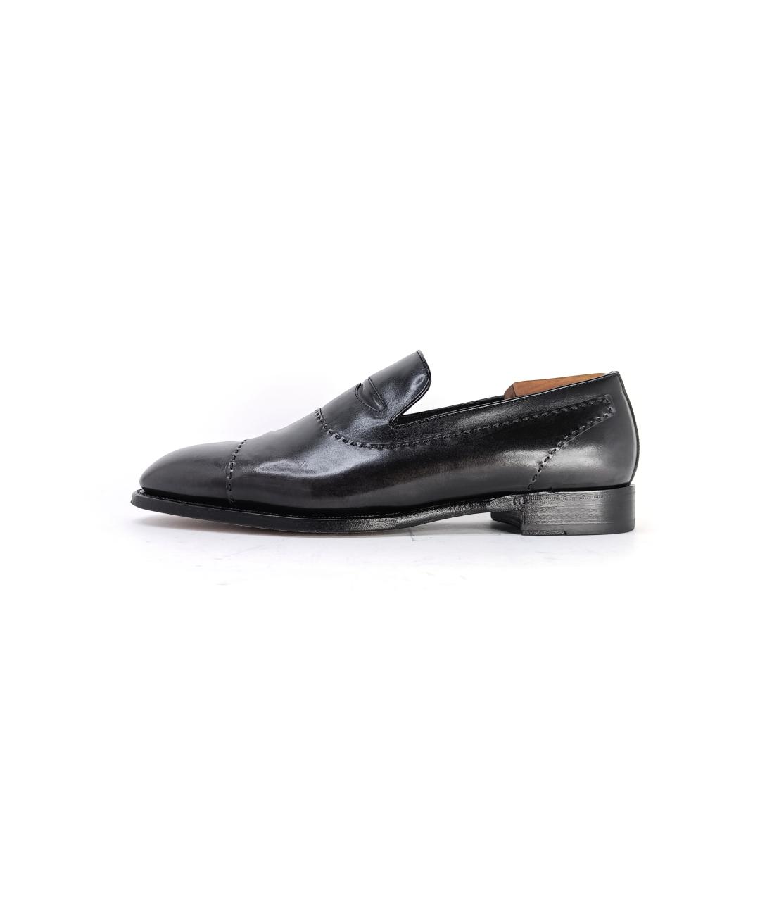 BRIONI Черные кожаные лоферы, фото 2