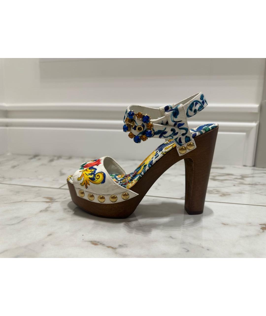 DOLCE&GABBANA Мульти текстильные босоножки, фото 8