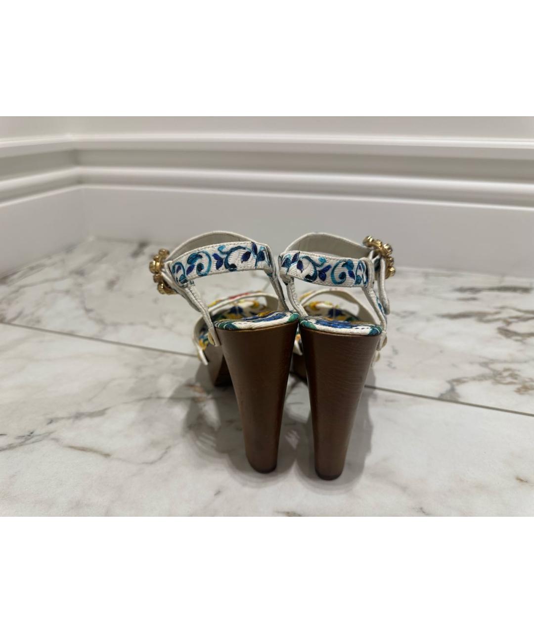 DOLCE&GABBANA Мульти текстильные босоножки, фото 4