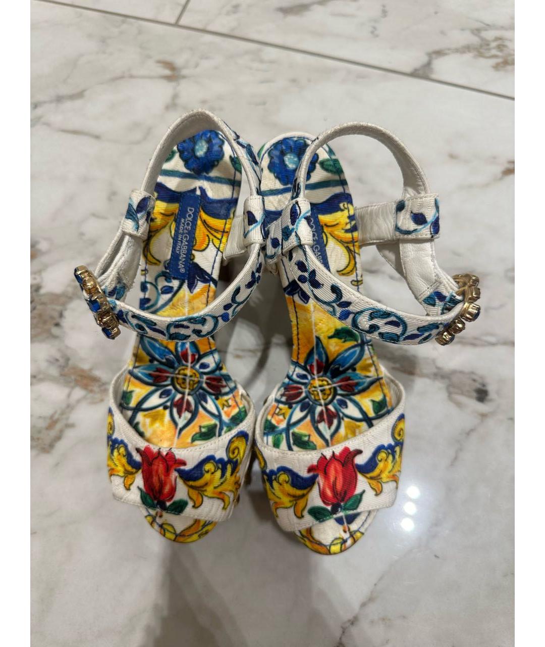 DOLCE&GABBANA Мульти текстильные босоножки, фото 2