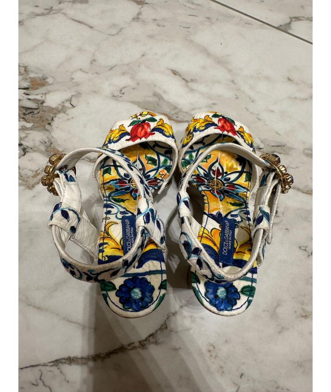 DOLCE&GABBANA Мульти текстильные босоножки, фото 3