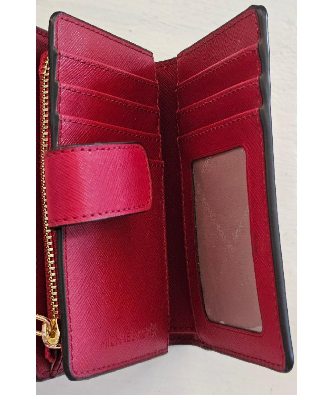 MICHAEL KORS Красный кожаный кошелек, фото 4