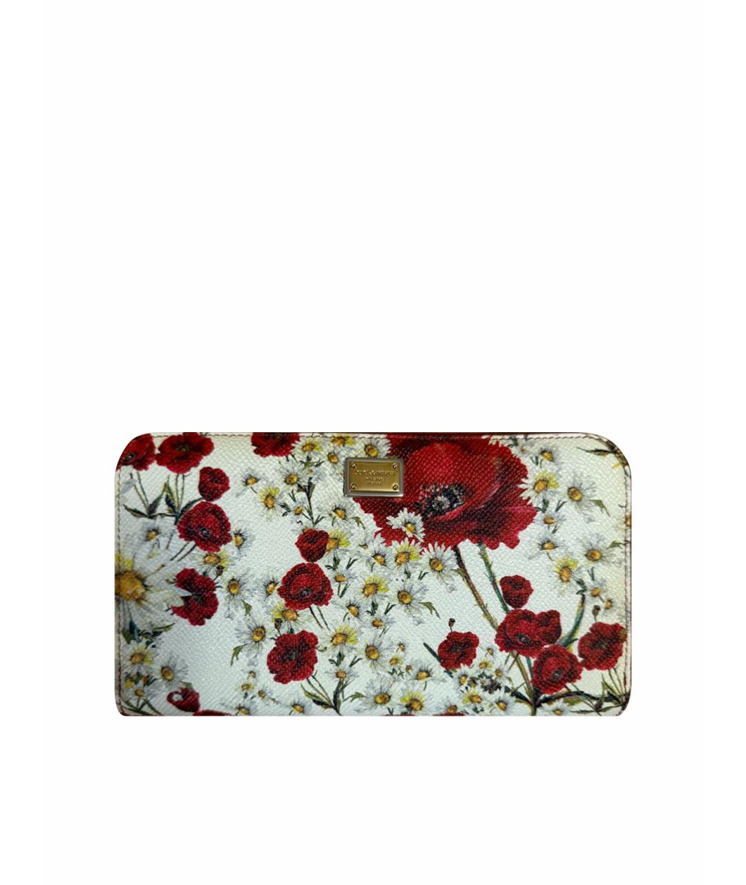 DOLCE&GABBANA Белый кожаный кошелек, фото 1