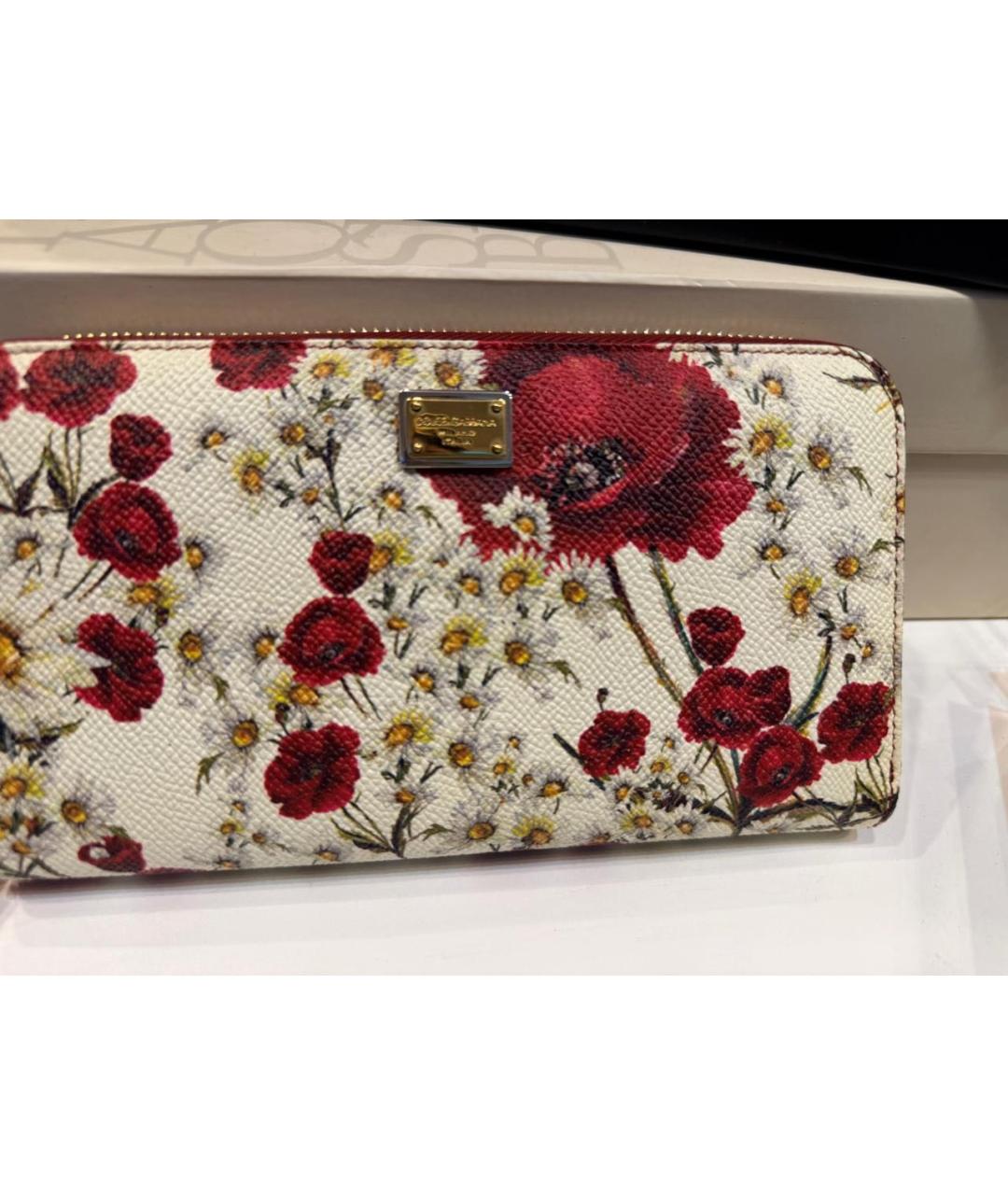 DOLCE&GABBANA Белый кожаный кошелек, фото 9