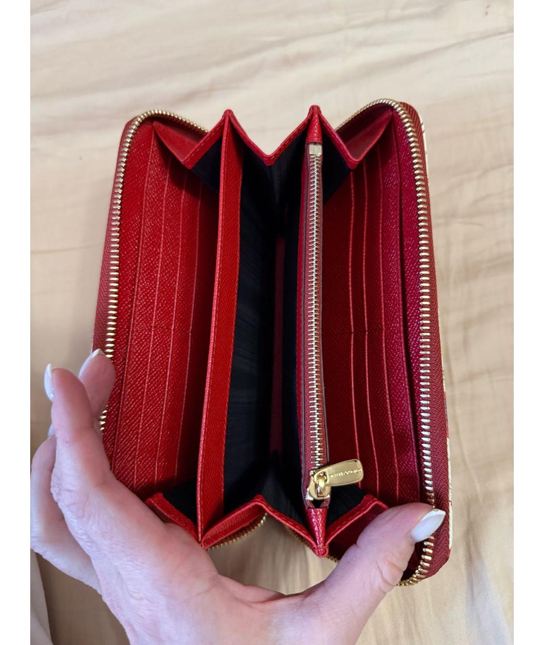 DOLCE&GABBANA Белый кожаный кошелек, фото 4