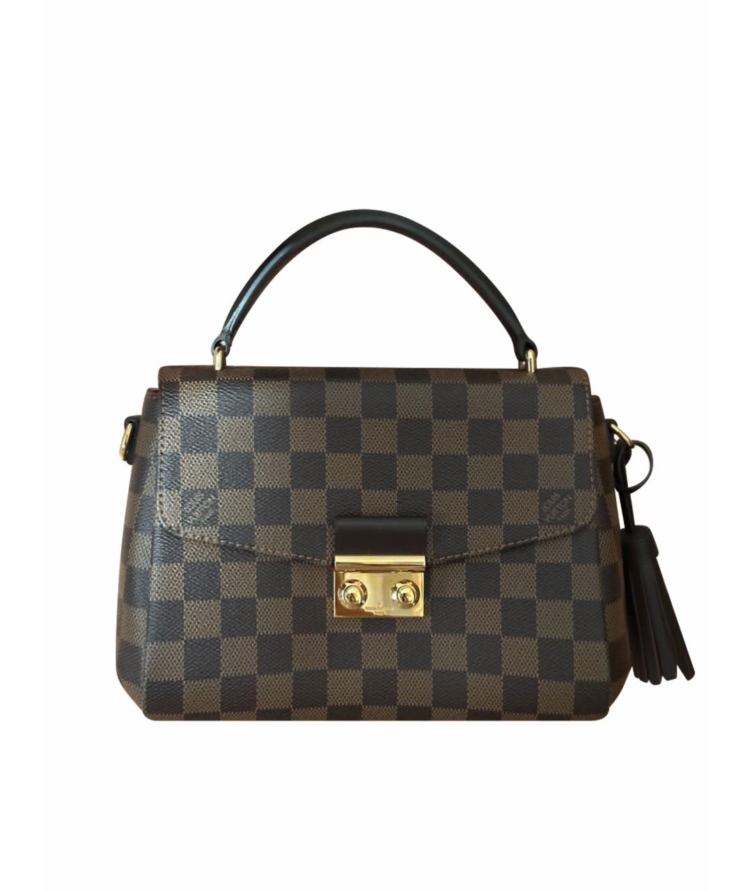 LOUIS VUITTON Коричневая кожаная сумка с короткими ручками, фото 1