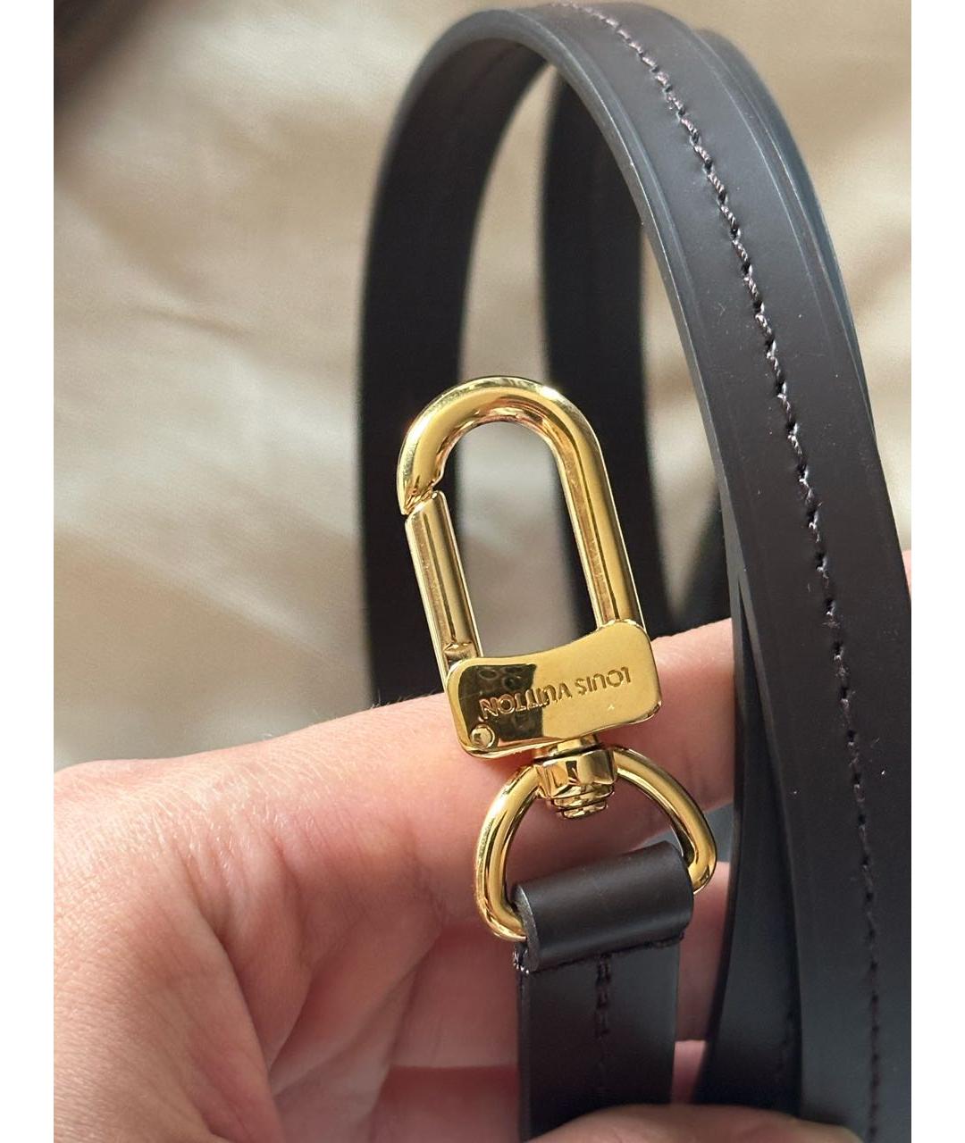 LOUIS VUITTON Коричневая кожаная сумка с короткими ручками, фото 6
