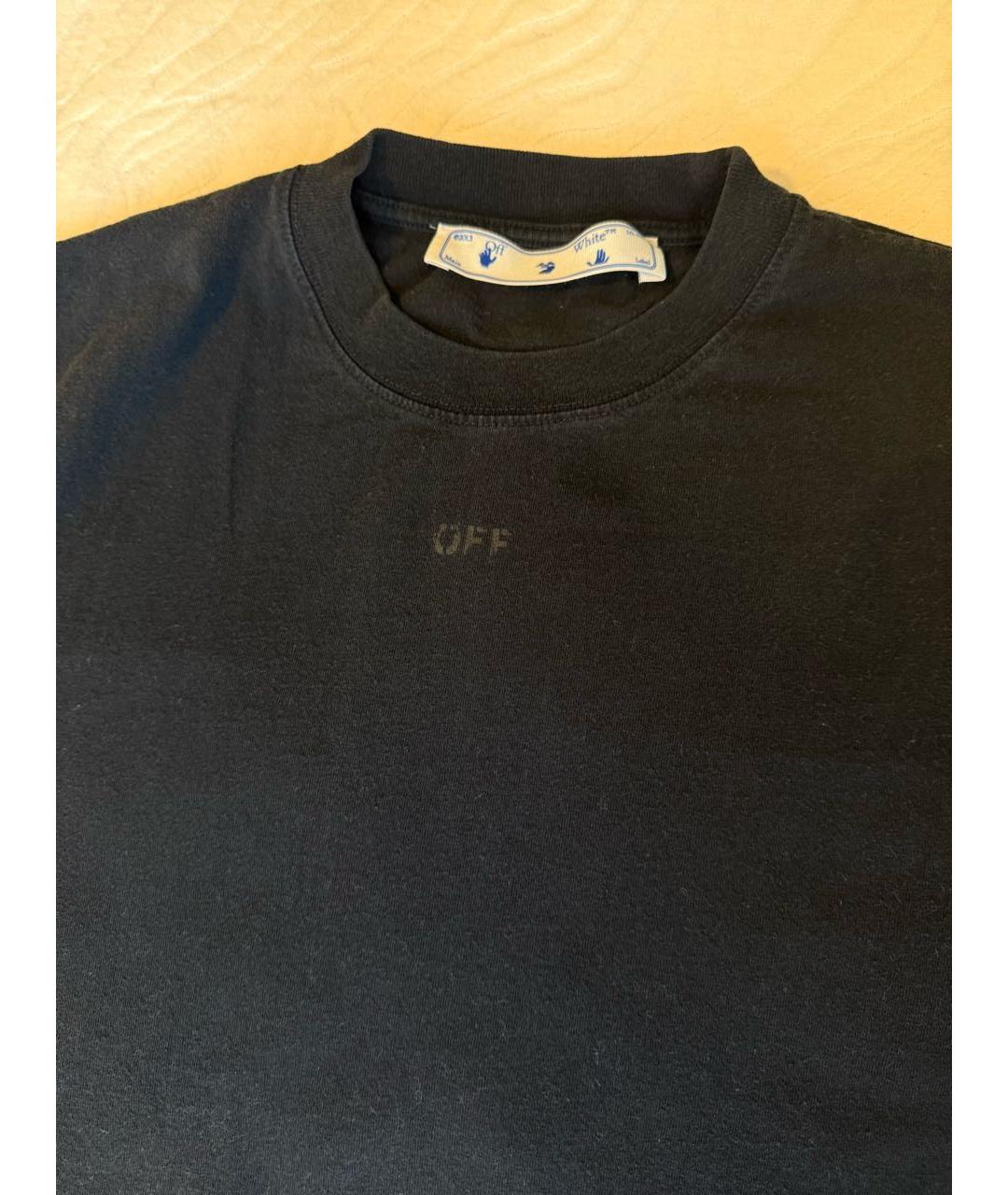 OFF-WHITE Черная хлопковая футболка, фото 4