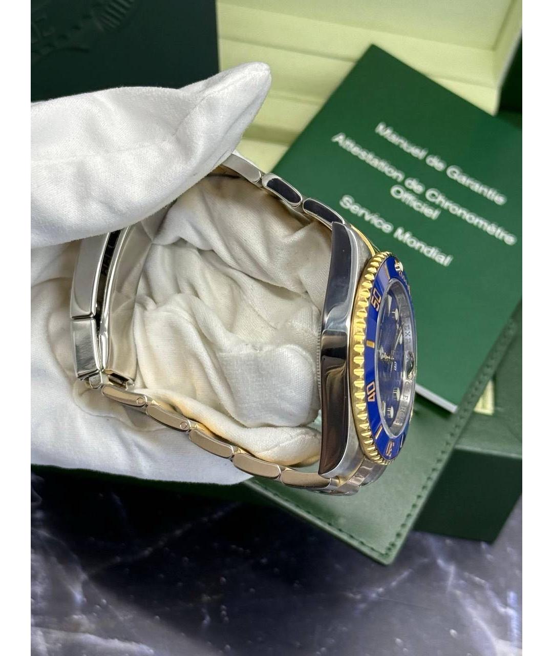 ROLEX Синие часы из желтого золота, фото 6